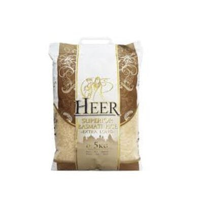 Heer Basmati Extra Long 5kg | Premium Aromatic Rice | Fluffy & Nutritious