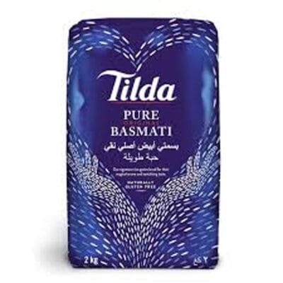 Tilda Pure Basmati Rice 2kg | Aromatic Long-Grain Rice | Premium Quality Everyday Staple