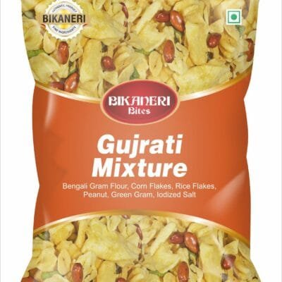 Bikaneri Bites Gujarati Mixture 300g | Traditional Indian Namkeen | Spicy, Sweet & Crunchy Snack Blend