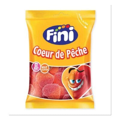 Fini Coeur de Pêche 90g | Fruity Peach Gummy Candy | Sweet Chewy Treat for Kids & Adults
