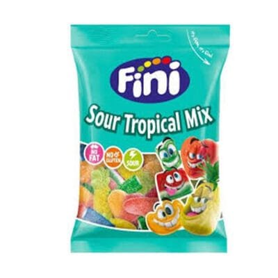 Fini Sour Tropical 90g | Fruity Sour Chewy Candy | Sweet & Tangy Treat for Kids & Adults