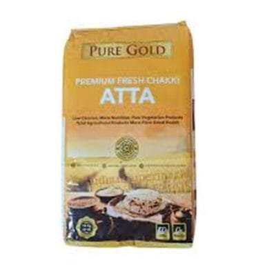 Pure Gold Chakki Atta 20kg | Premium Whole Wheat Flour | Soft & Nutritious for Daily Cooking