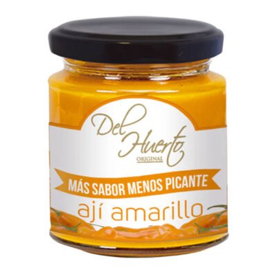Del Huerta Pasta de Amarillo Menos | Aji Amarillo Paste | Mild Peruvian Chili Paste | Authentic Flavor