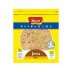 Swad Pappadums Jeera | Crispy Indian Lentil Snacks with Cumin | Ready-to-Fry | 200g Pack