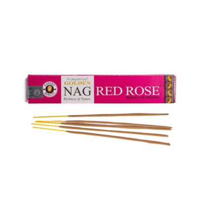 Golden Nag Red Rose Incense – Romantic Floral Aroma for Relaxation, Love & Meditation